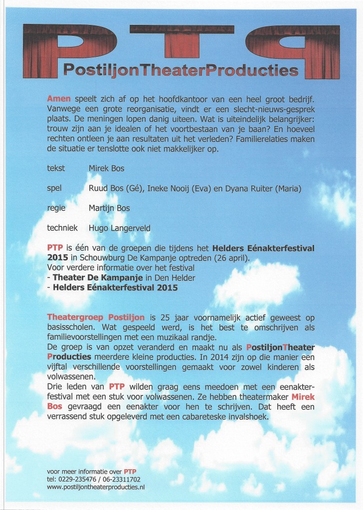 flyer Amen achterkant